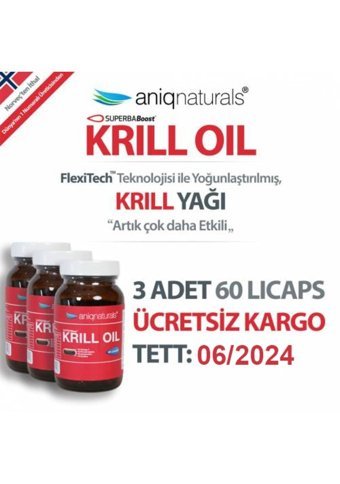 Aniqnaturals Superbaboost Krill Oil Omega 3 Kapsül 1000 mg 180 Adet