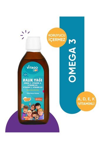 Vitago Kids Çiğnenebilir Omega 3 Balık Yağı Şurup 150 ml