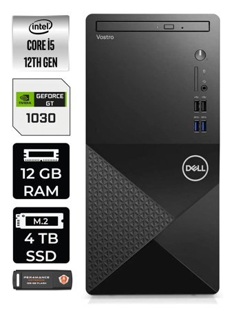 Dell Vostro 3910MT N7519VDT3910 Harici GeForce GT 1030 Intel Core i5 12400 12 GB Ram 4 TB SSD Tower Windows 11 Home Masaüstü Bilgisayar + PER4 BELLEK