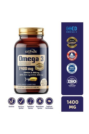 Oithox Omega 3 Balık Yağı Kapsül 1400 mg 30 Adet