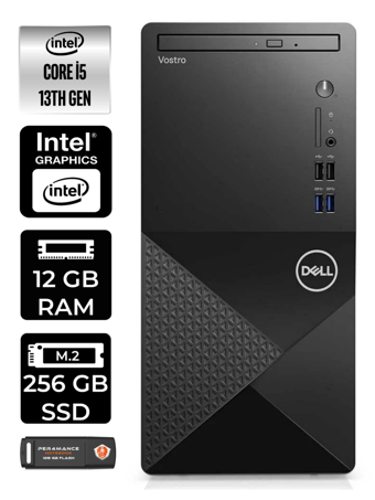 Dell Vostro 3020 N2050VDT3020MT Dahili Intel UHD Graphics 730 Intel Core i5 13400 12 GB Ram 256 GB SSD Tower Windows 11 Home Masaüstü Bilgisayar + PER4 BELLEK