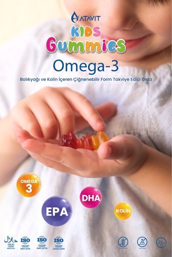 Atavit Kids Gummies Çiğnenebilir Omega 3 Balık Yağı Tablet 60 Adet