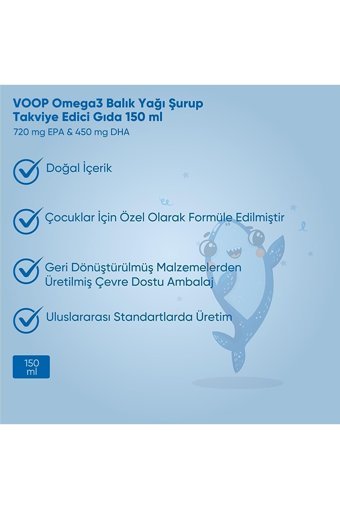 Voop Epa&Dha Omega 3 Balık Yağı Şurup 150 ml 2 Adet