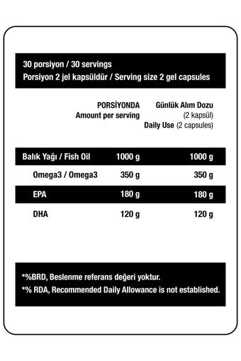 Hardline Omega 3 Balık Yağı Kapsül 1000 mg 60 Adet