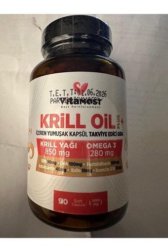 Vitamost Krill Oil Plus Omega 3 Kapsül 1450 mg 90 Adet