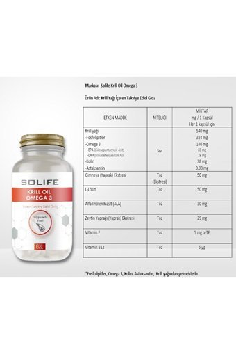 Solıfe Krill Oil Omega 3 Kapsül 30 Adet