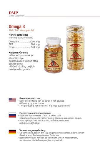 Dmp Omega 3 Balık Yağı Kapsül 1000 mg 200+120 Adet