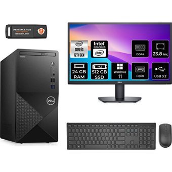 Dell Vostro 3910MT N3563VDT3910MNT422 Dahili Intel UHD Graphics Intel Core i3 12100 24 GB Ram 512 GB SSD Tower Windows 11 Pro 23.8 inç Monitörlü Masaüstü Bilgisayar + PER4 BELLEK