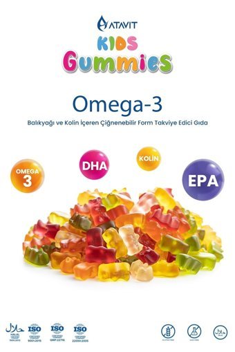 Atavit Kids Gummies Çiğnenebilir Omega 3 Tablet 180 Adet