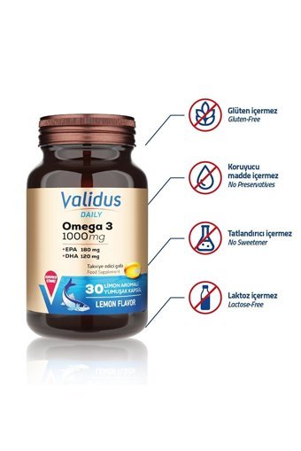 Validus Daily Omega 3 Kapsül 1000 mg 30 Adet