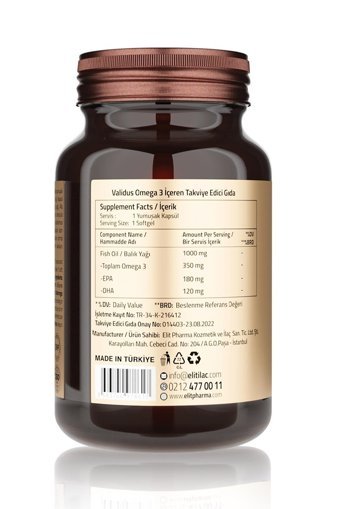 Validus Daily Omega 3 Kapsül 1000 mg 30 Adet
