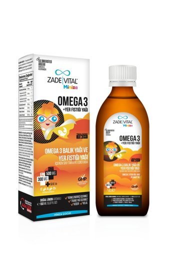 Zade Vital Omega-3 Balık Yağ Miniza Omega 3 Balık Yağı Şurup 150 ml
