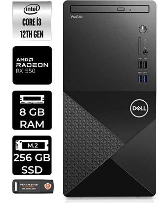 Dell Vostro 3910MT N3563VDT3910P401 Harici Radeon RX 550 Intel Core i3 12100 8 GB Ram 256 GB SSD Tower Windows 11 Pro Masaüstü Bilgisayar + PER4 BELLEK