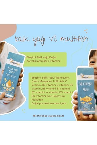 Activebee Balik Yaği Şurup Omega 3 Balık Yağı Şurup 150 ml