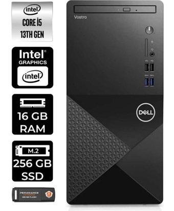 Dell Vostro 3020 N2046VDT3020MTUP411 Dahili Intel UHD Graphics 730 Intel Core i5 13400 16 GB Ram 256 GB SSD Tower Windows 11 Pro Masaüstü Bilgisayar + PER4 BELLEK