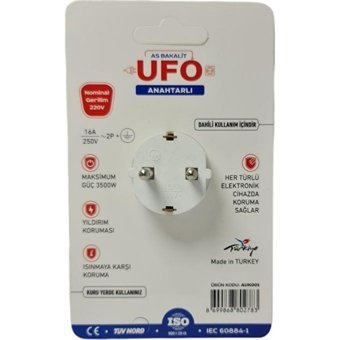UFO 10201 Tekli Soket Kablosuz Tekli Akım Korumalı Priz