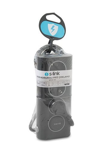 S-Link Spgx-33 3'lü Soket 1.5 metre Kablolu Tekli 750 J Akım Korumalı Priz