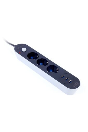 Astoni̇a Aps8360 3'lü Soket 2 metre 3'lü USB Kablolu Tekli 177 J Akım Korumalı Priz