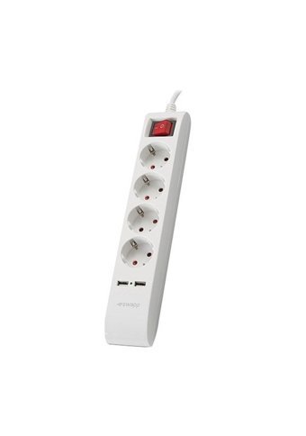 S-Link Spg4-X-4 4'lü Soket 1.5 metre 2'li USB Kablolu Tekli 300 J Akım Korumalı Priz