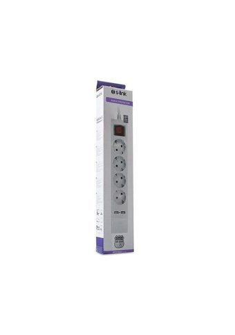 S-Link Spg4-X-4 4'lü Soket 1.5 metre 2'li USB Kablolu Tekli 300 J Akım Korumalı Priz