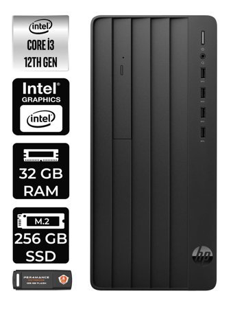 HP Pro Tower 290 G9 6D3A1EA Dahili Intel UHD Graphics Intel Core i3 12100 32 GB Ram 256 GB SSD Tower Windows 11 Home Masaüstü Bilgisayar + PER4 BELLEK
