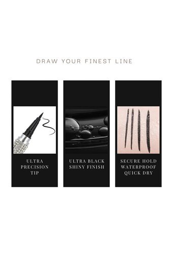 Eda Luxury Beauty Diamond No:01 Suya Dayanıklı Mat Pastel Siyah Likit Eyeliner