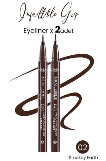 L'Oréal Paris Infaillible Grip No:02 Suya Dayanıklı Mat Pastel Kahverengi Kalem Eyeliner