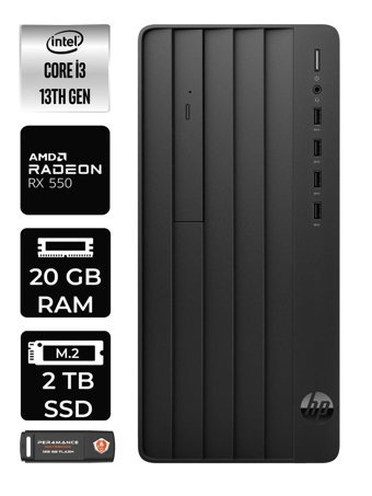 HP Pro Tower 290 G9 8T2X0ES Harici Radeon RX 550 Intel Core i3 13100 20 GB Ram 2 TB SSD Tower Windows 11 Home Masaüstü Bilgisayar + PER4 BELLEK