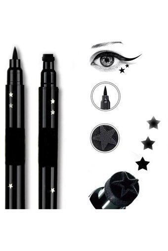 Aks Kozmetik Çift Taraflı Suya Dayanıklı Mat Pastel Siyah Kalem Eyeliner