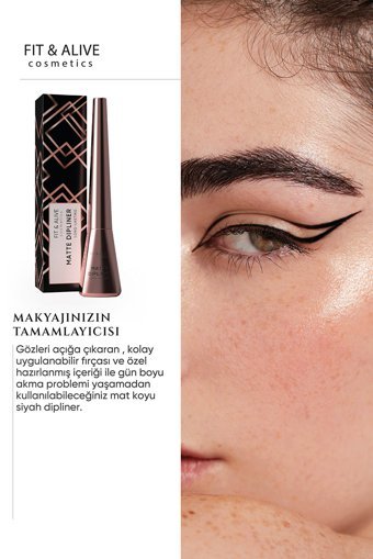 Fit & Alive Suya Dayanıklı Mat Pastel Kahverengi Likit Eyeliner