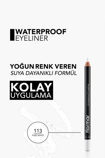 Flormar No:113 Suya Dayanıklı Mat Pastel Beyaz Kalem Eyeliner