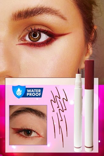 Dahaus Suya Dayanıklı Mat Pastel Bordo Likit Eyeliner