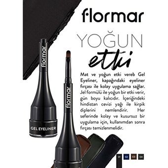 Flormar No:004 Suya Dayanıklı Mat Pastel Kahverengi Jel Eyeliner