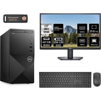 Dell Vostro 3020 N2054VDT3020MTUMNT1336 Harici Radeon RX 550 Intel Core i5 13400 40 GB Ram 256 GB SSD Tower FreeDos 21.5 inç Monitörlü Masaüstü Bilgisayar + PER4 BELLEK