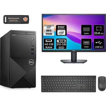 Dell Vostro 3910MT N3563VDT3910MNT337 Dahili Intel UHD Graphics Intel Core i3 12100 40 GB Ram 512 GB SSD Tower FreeDos 23.8 inç Monitörlü Masaüstü Bilgisayar + PER4 BELLEK
