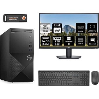 Dell Vostro 3020 N2050VDT3020MTUMNT373 Dahili Intel UHD Graphics 730 Intel Core i5 13400 24 GB Ram 1 TB SSD Tower Windows 11 Home 21.5 inç Monitörlü Masaüstü Bilgisayar + PER4 BELLEK