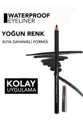 Anjo Professıonal Suya Dayanıklı Mat Pastel Siyah Kalem Eyeliner