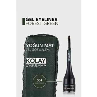Flormar No:004 Suya Dayanıklı Mat Pastel Yeşil Jel Eyeliner