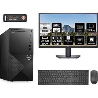 Dell Vostro 3020 N2046VDT3020MTUMNT372 Dahili Intel UHD Graphics 730 Intel Core i5 13400 24 GB Ram 512 GB SSD Tower Windows 11 Home 21.5 inç Monitörlü Masaüstü Bilgisayar + PER4 BELLEK