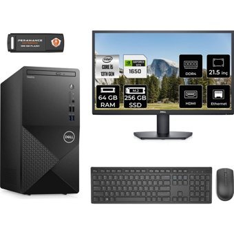 Dell Vostro 3020 N2046VDT3020MTUMNT4346 Harici GeForce GTX 1650 Intel Core i5 13400 64 GB Ram 256 GB SSD Tower FreeDos 21.5 inç Monitörlü Masaüstü Bilgisayar + PER4 BELLEK