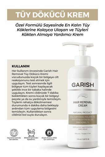 Garish Hassas Ciltler İçin Tüm Vücut Genital Bölge Kadın Tüy Dökücü Sprey 150 ml