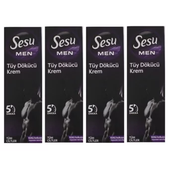 Sesu Tüm Ciltler İçin Tüm Vücut Genital Bölge Erkek Tüy Dökücü Sprey 4x100 ml