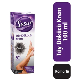 Sesu Kömürlü Tüm Ciltler İçin Tüm Vücut Genital Bölge Kadın Tüy Dökücü Sprey 100 ml