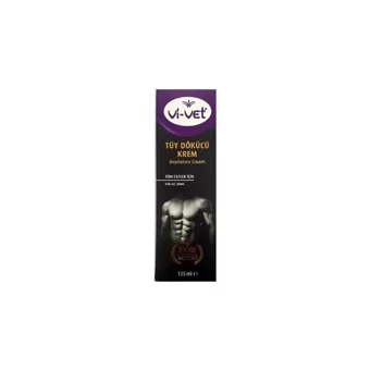 Vi-Vet Men Tüm Ciltler İçin Koltuk Altı Bacak Genital Bölge Unisex Tüy Dökücü Krem 125 ml