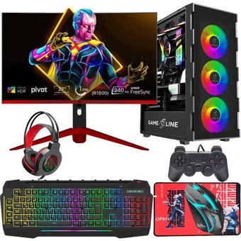 Gameline FR76 Harici GeForce RTX 4060 Intel Core i5 10400F 32 GB Ram DDR4 500 GB SSD Tower FreeDos 27 inç Monitörlü Masaüstü Bilgisayar