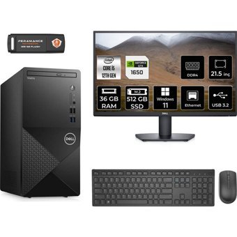 Dell Vostro 3910MT N7519VDT3910MNT4432 Harici GeForce GTX 1650 Intel Core i5 12400 36 GB Ram 512 GB SSD Tower Windows 11 Pro 21.5 inç Monitörlü Masaüstü Bilgisayar + PER4 BELLEK