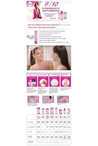 Veet Hassas Ciltler İçin Koltuk Altı Bacak Kadın Tüy Dökücü Krem 45 ml
