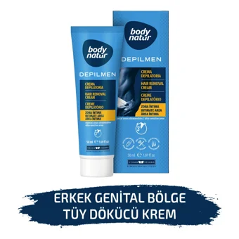 Body Natur Depılman Hassas Ciltler İçin Genital Bölge Erkek Tüy Dökücü Krem 50 ml