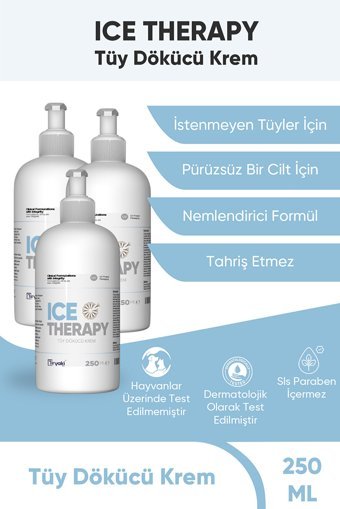 Ice Therapy Tüm Ciltler İçin Tüm Vücut Genital Bölge Kadın Tüy Dökücü Sprey 3x250 ml