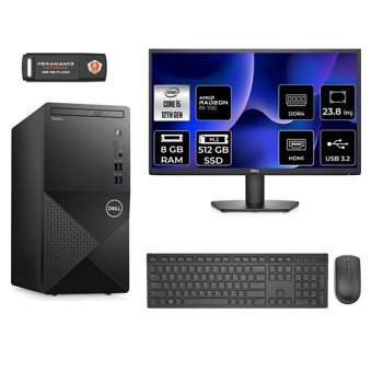 Dell Vostro 3910MT N7519VDT3910 Harici Radeon RX 550 Intel Core i5 12400 8 GB Ram 512 GB SSD Tower FreeDos 23.8 inç Monitörlü Masaüstü Bilgisayar
